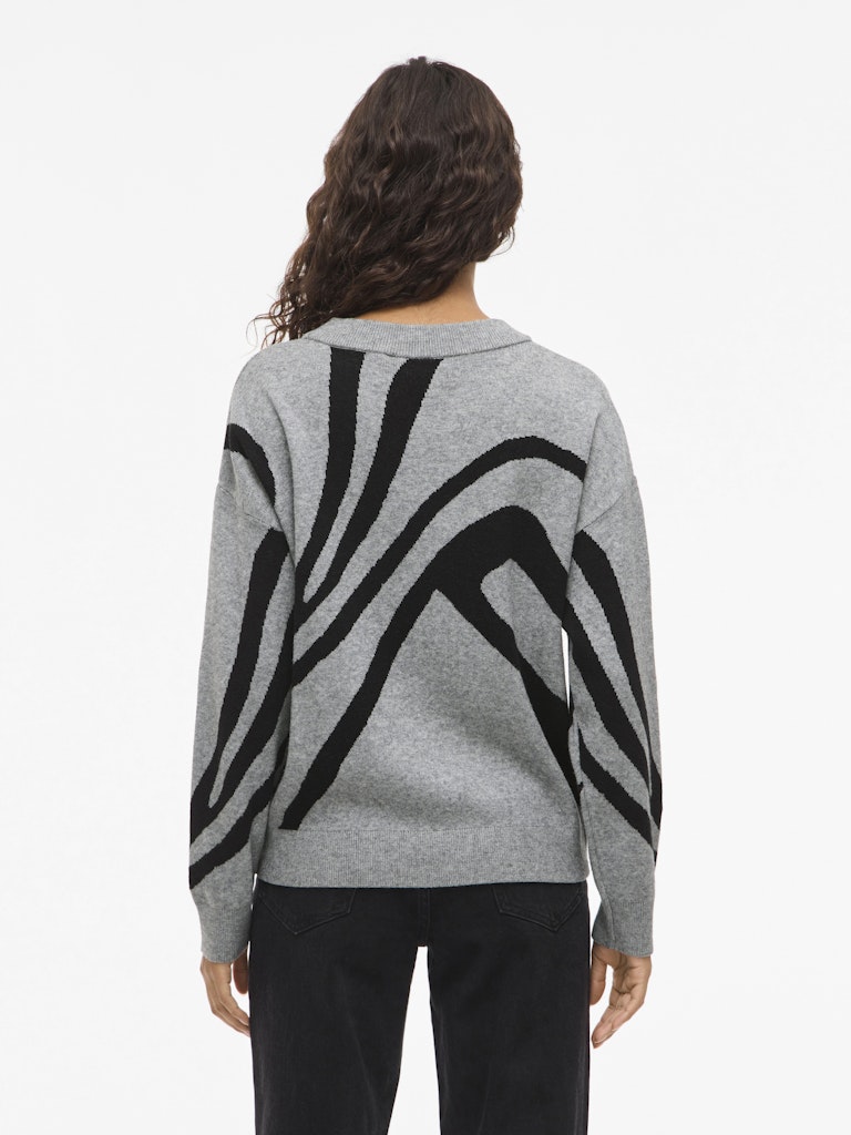 Vila Damen Pullover Medium Grey Mel