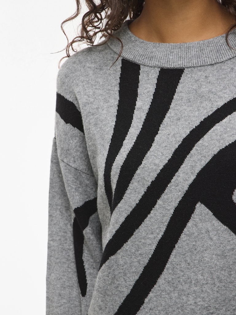 Vila Damen Pullover Medium Grey Mel