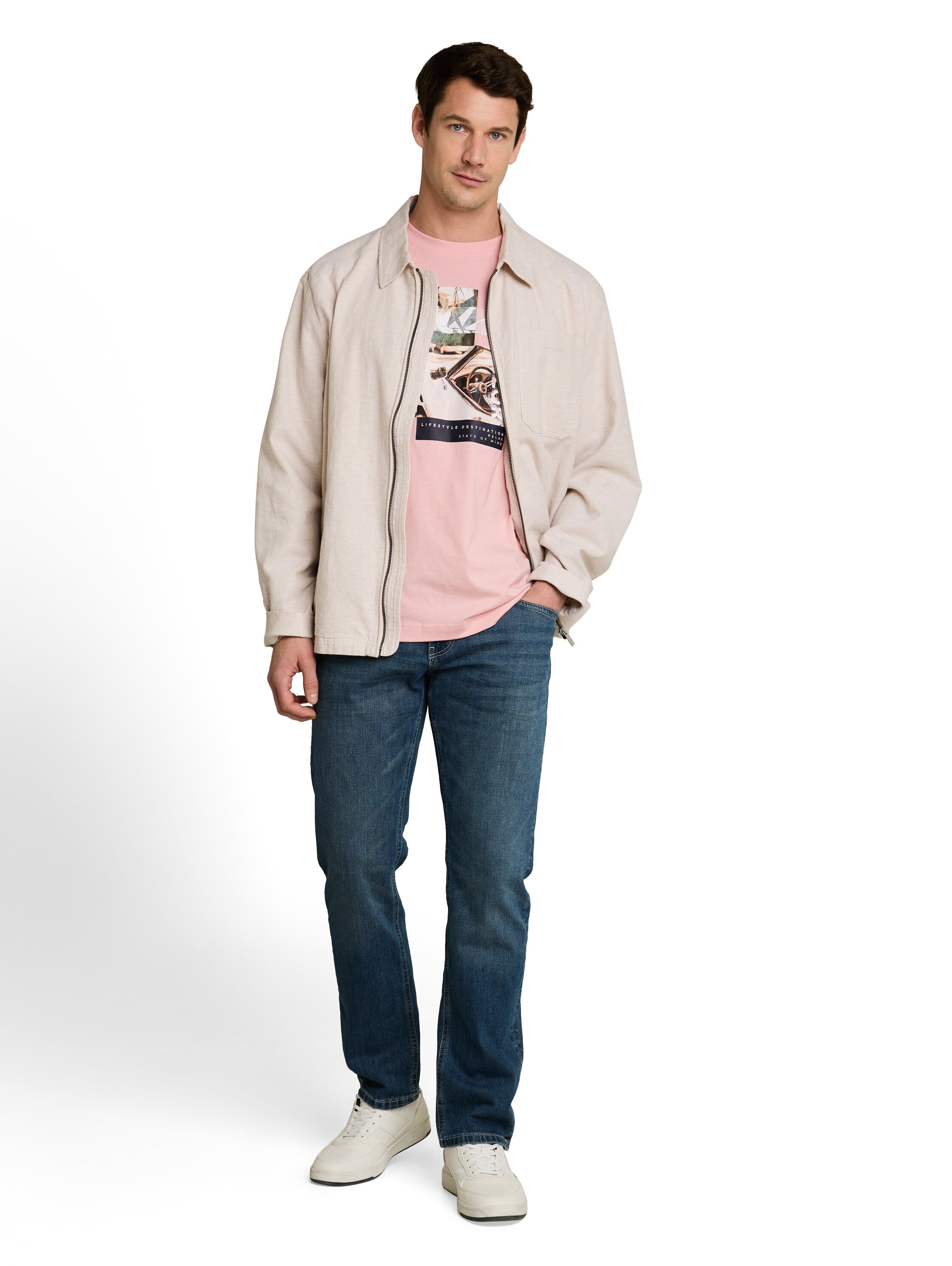 Tom Tailor Herren T-Shirts kurz Twinkle Pink