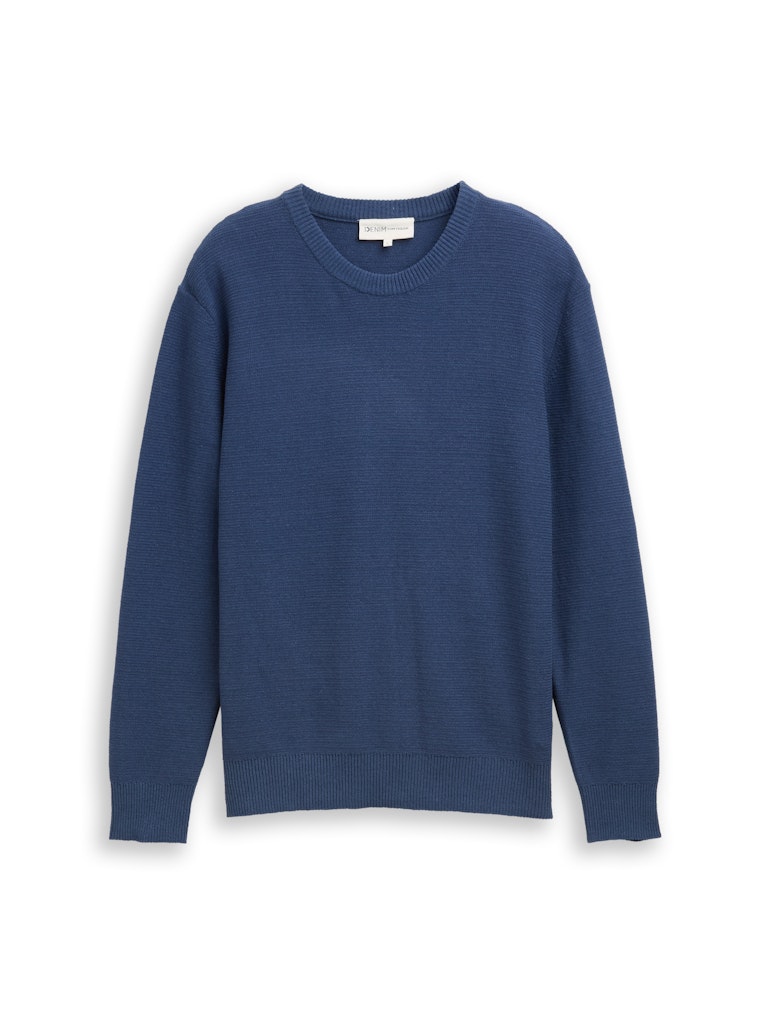 Tom Tailor denim Herren Pullover Ocean Night Blu