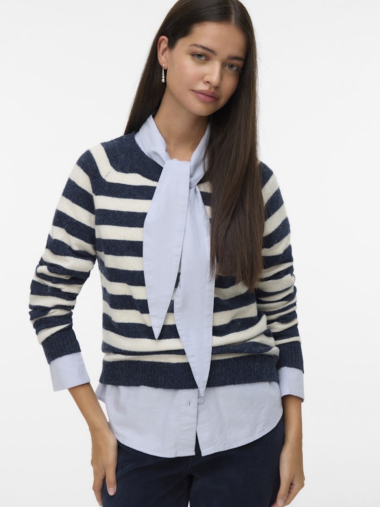 Vero Moda Damen Pullover Navy Blazer/Bir