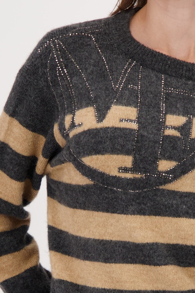 Monari Damen Pullover Anthra Mela