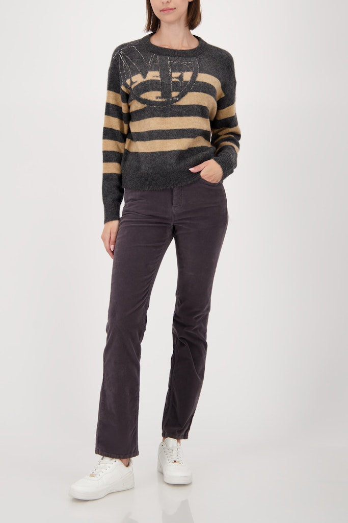 Monari Damen Pullover  Anthra Mela