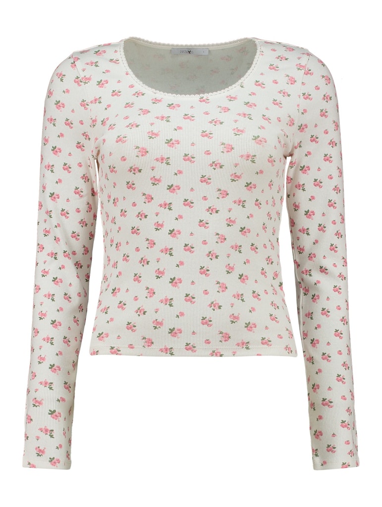 Haily's Damen T-Shirts Offwhite Flower