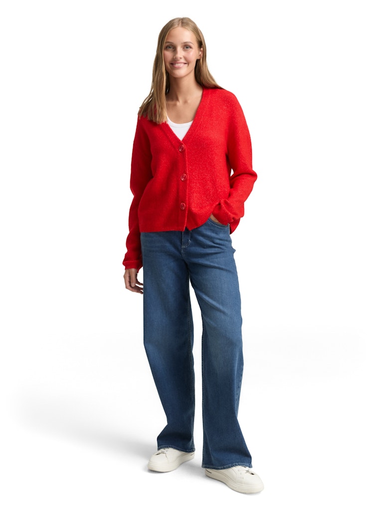 Tom Tailor denim Damen Strickjacken Brilliant Red