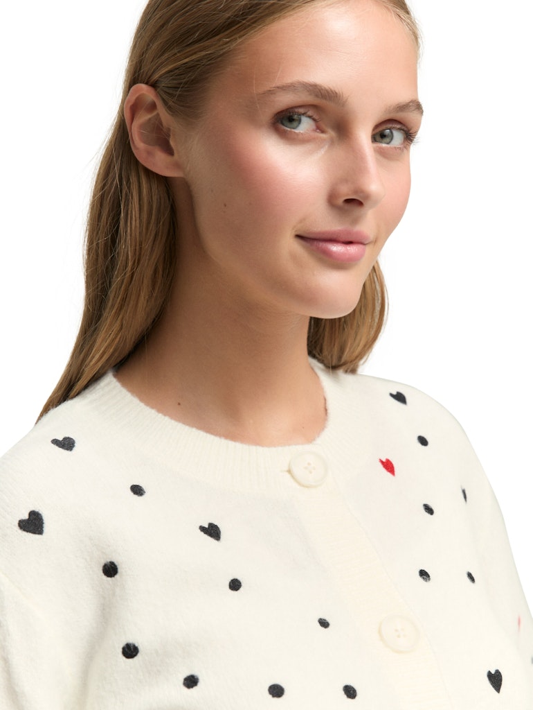 Tom Tailor denim Damen Strickjacken White Black Dot