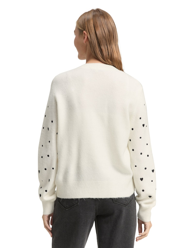 Tom Tailor denim Damen Strickjacken White Black Dot