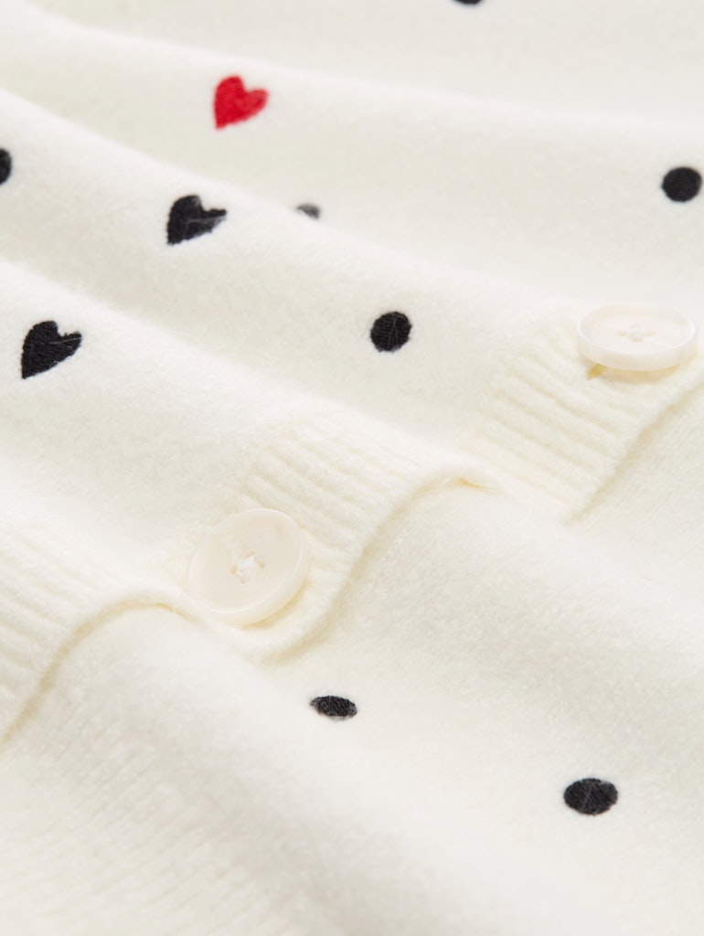 Tom Tailor denim Damen Strickjacken White Black Dot