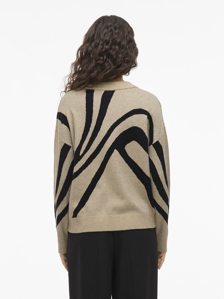 Vila Damen Pullover Natural Melange