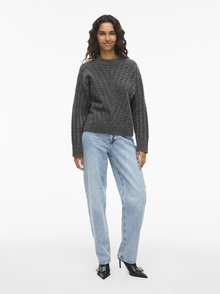 Vila Damen Pullover Dark Grey Melan