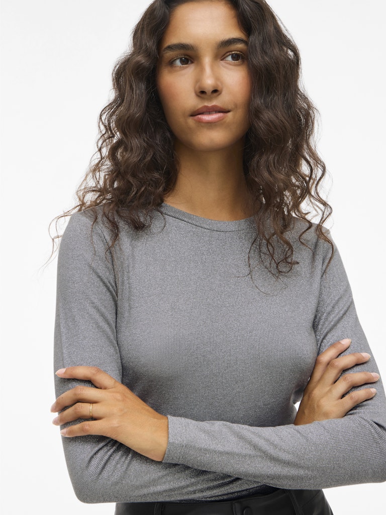 Vila Damen Tops Medium Grey Mel