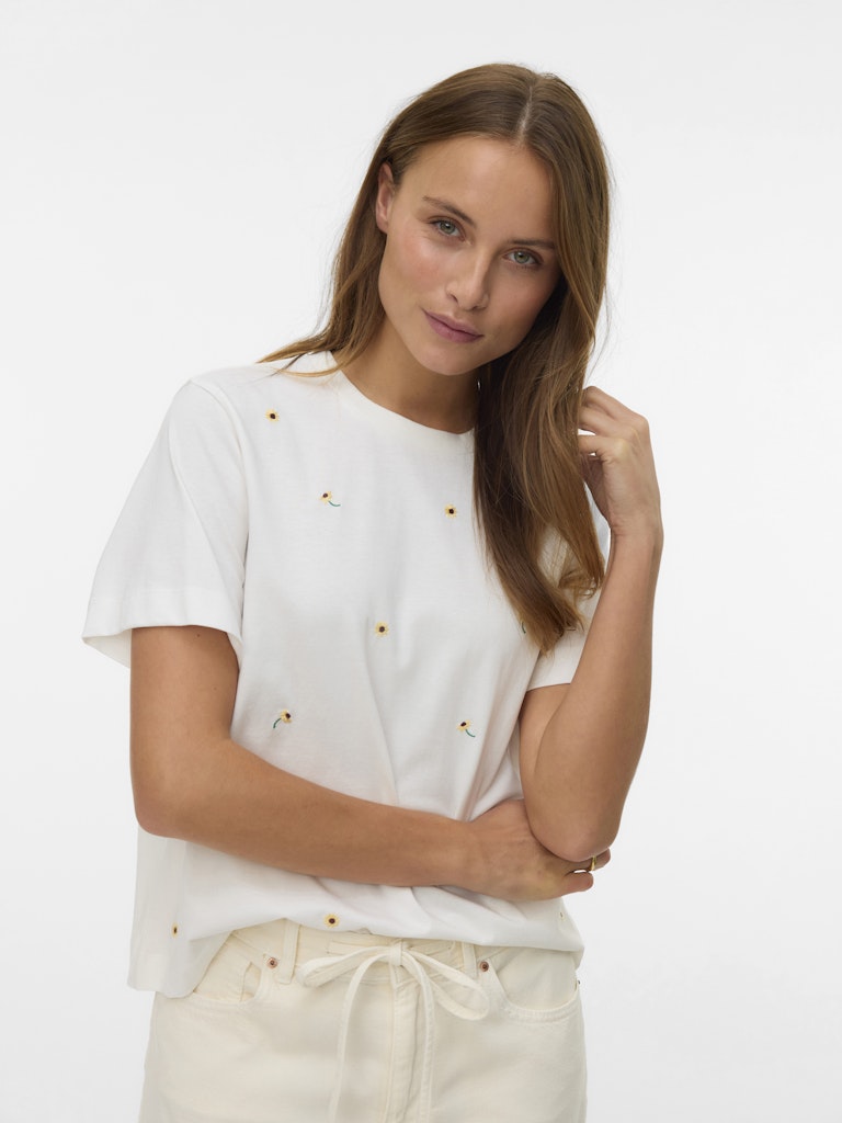 Vero Moda Damen T-Shirts Snow White/Sunf