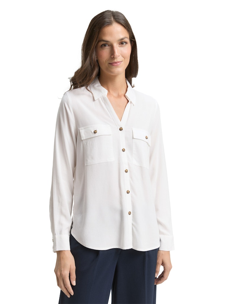 Tom Tailor Damen Blusen Whisper White