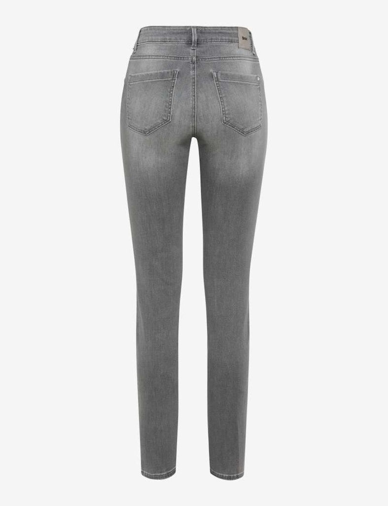 Brax Damen Jeans Used Light Grey