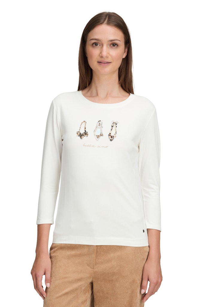 Betty & Co Damen T-Shirts Patch Cream/Bla