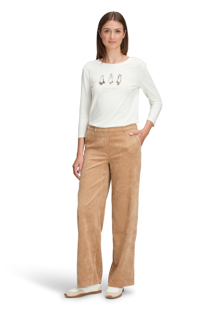 Betty & Co Damen T-Shirts Patch Cream/Bla