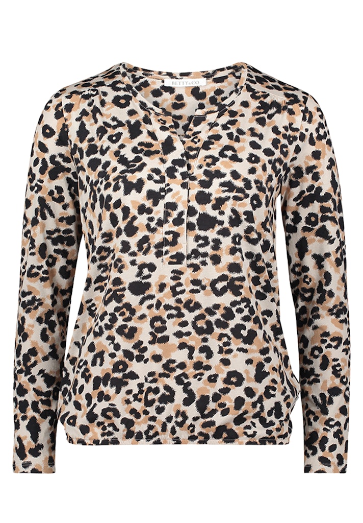 Betty & Co Damen T-Shirts Beige/Black