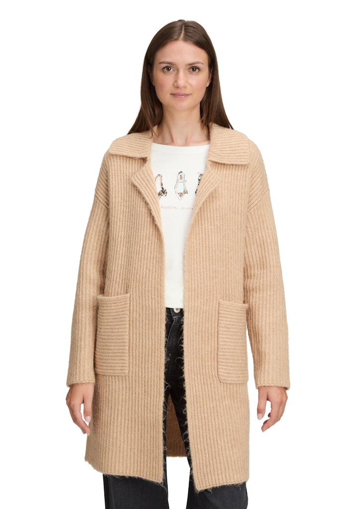 Betty & Co Damen Strickjacken Camel Melange