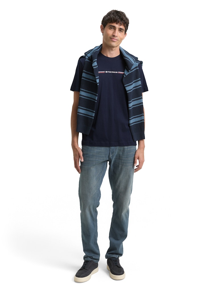 Tom Tailor Herren T-Shirts kurz Sky Captain Blu