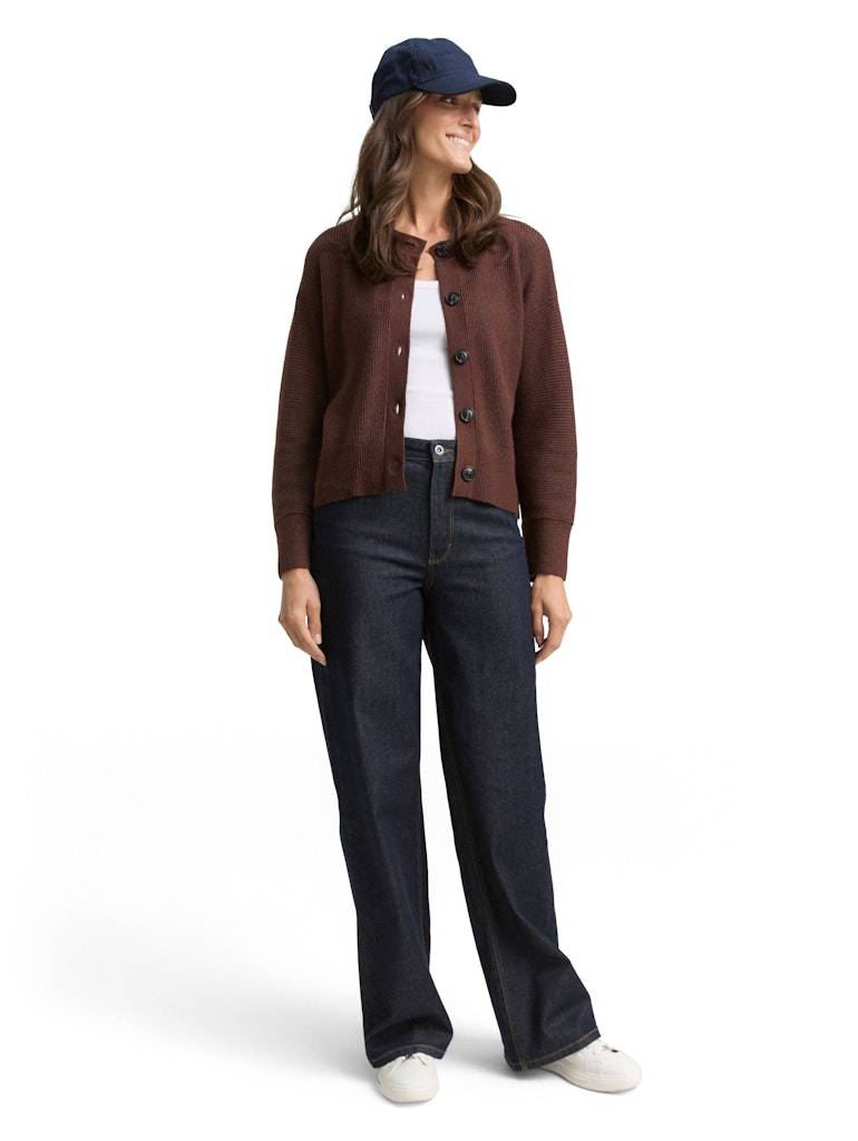 Tom Tailor Damen Strickjacken Dark Pecan Brow