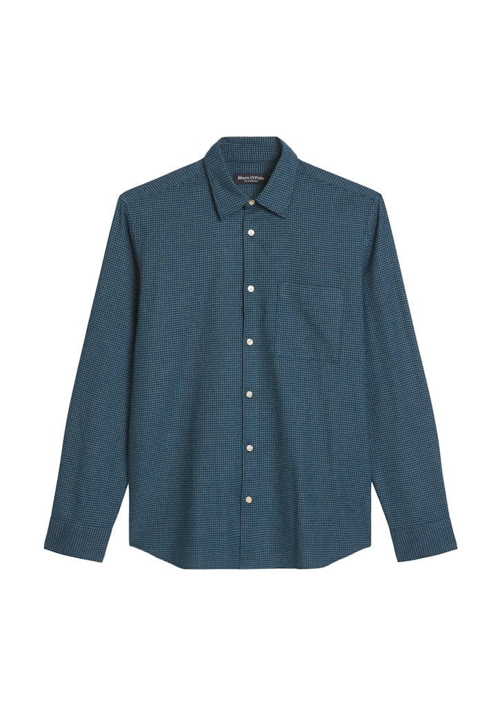 Marc O'Polo Herren Hemden K Multi/ Blue