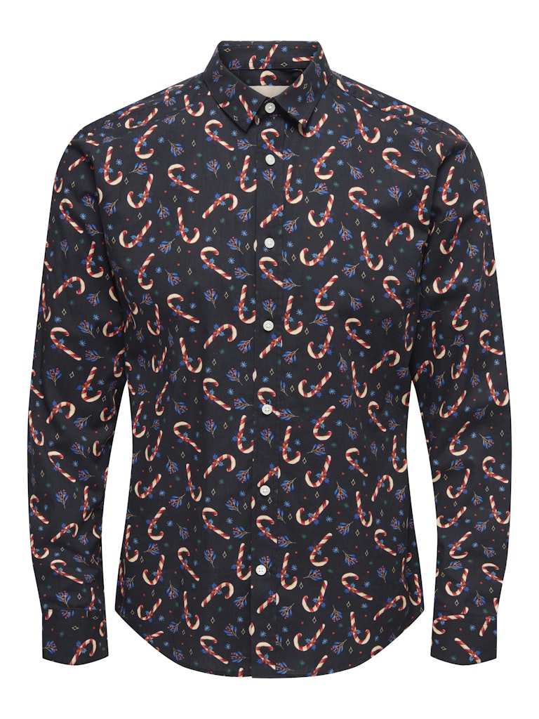 Only & Sons Herren Hemden lang Black/Candycane