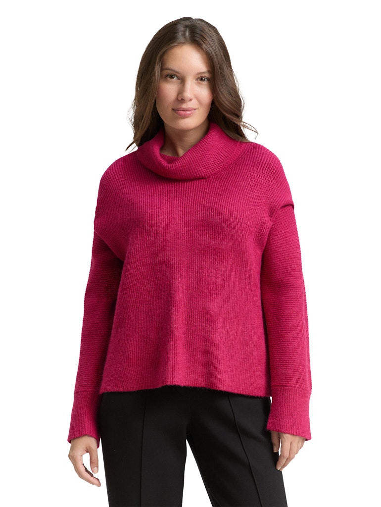 Tom Tailor Damen Pullover Dark Pink Melan