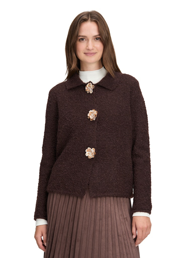 Cartoon Damen Strickjacken Chocolate Plum