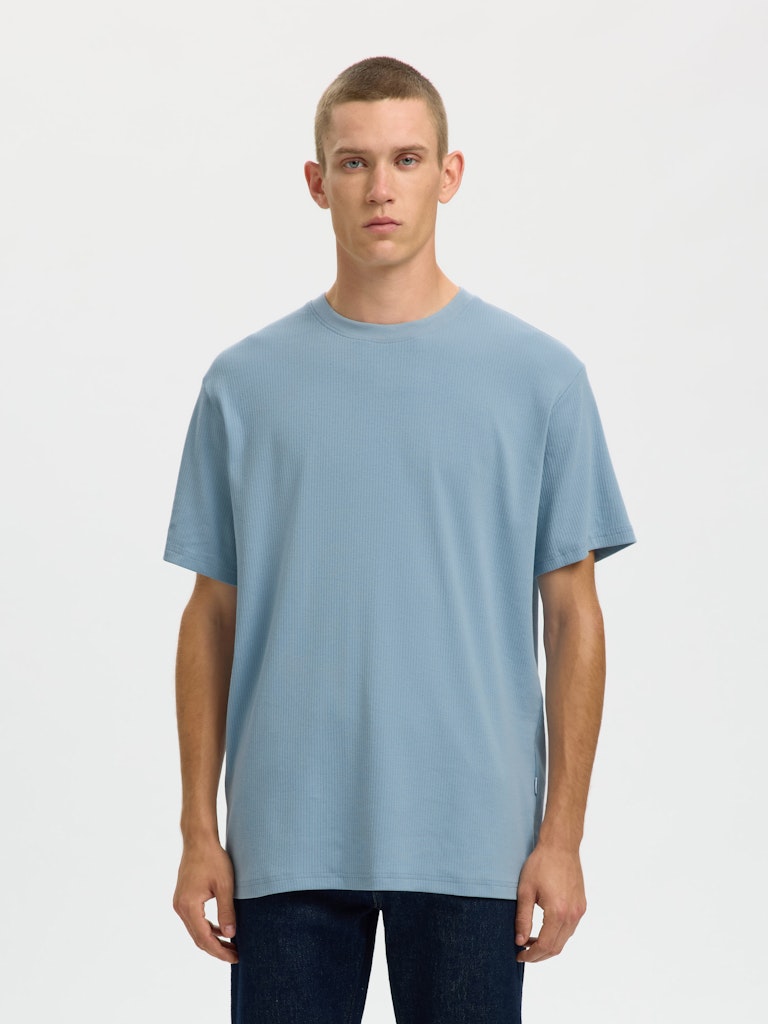 Selected homme Herren T-Shirts kurz  Dusty Bl