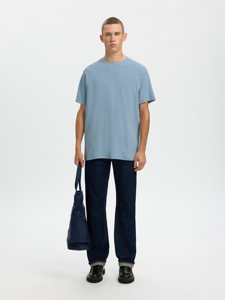 Selected homme Herren T-Shirts kurz  Dusty Bl