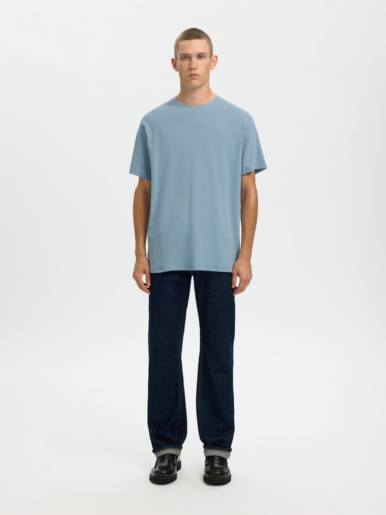 Selected homme Herren T-Shirts kurz  Dusty Bl