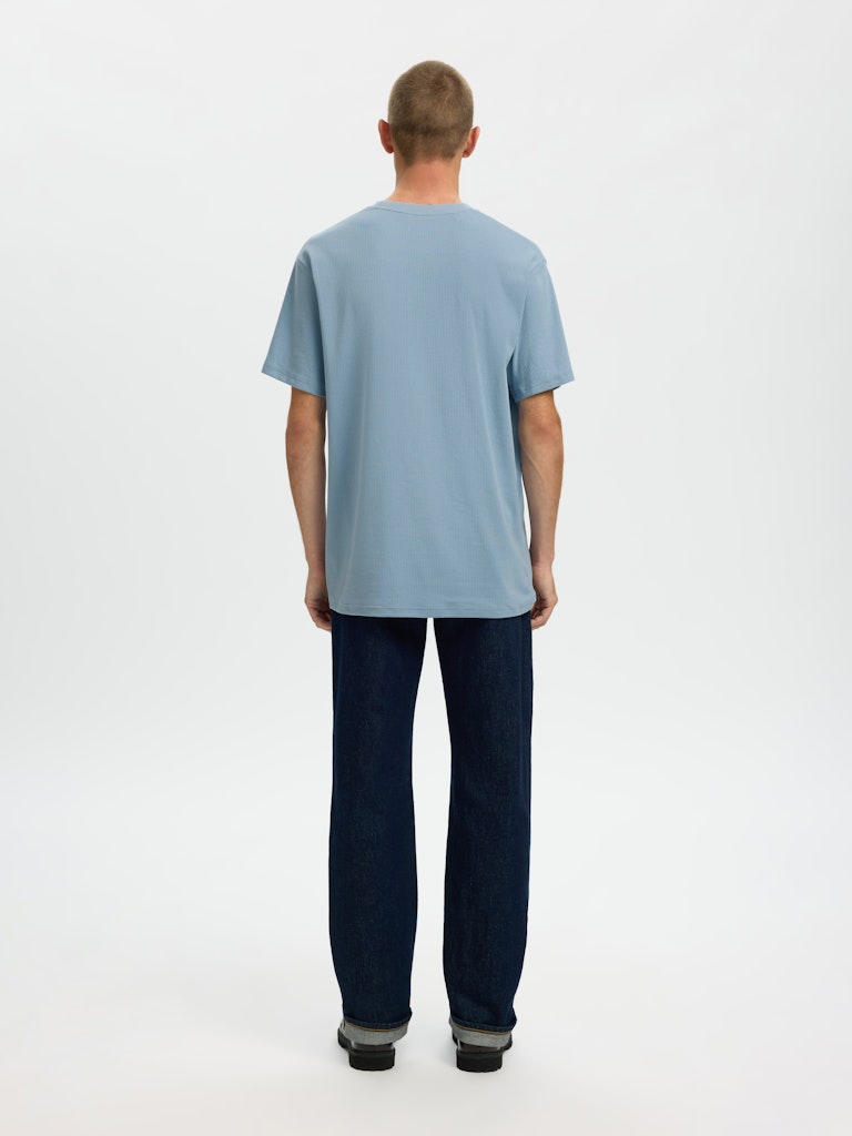 Selected homme Herren T-Shirts kurz Dusty Bl