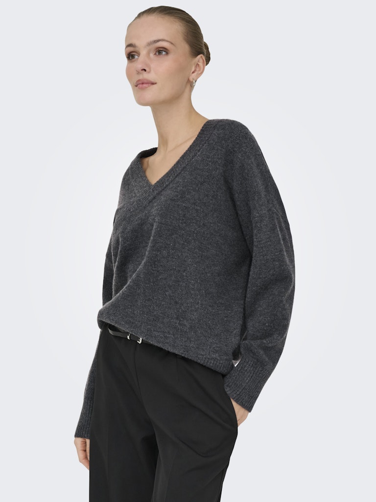 Only Damen Pullover Dark Grey Melan