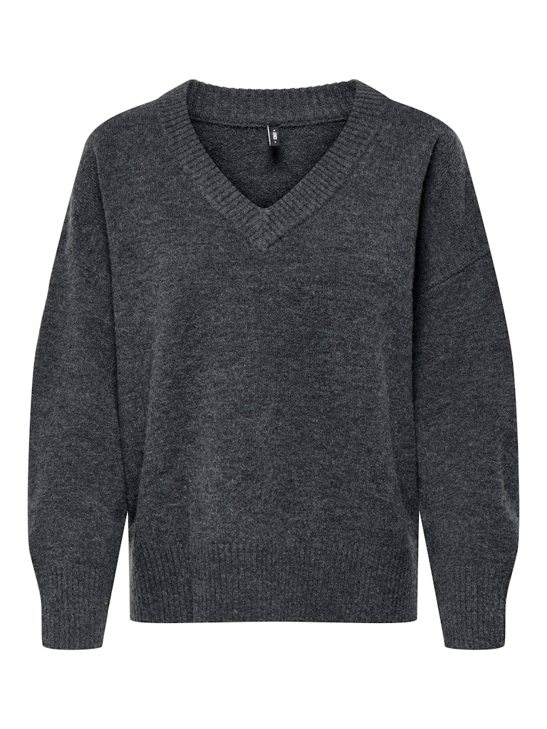 Only Damen Pullover Dark Grey Melan