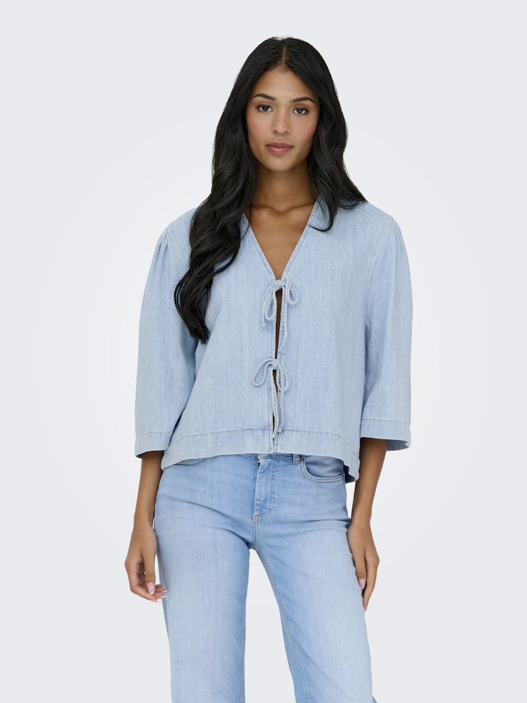 only Damen Blusen Light Blue Deni
