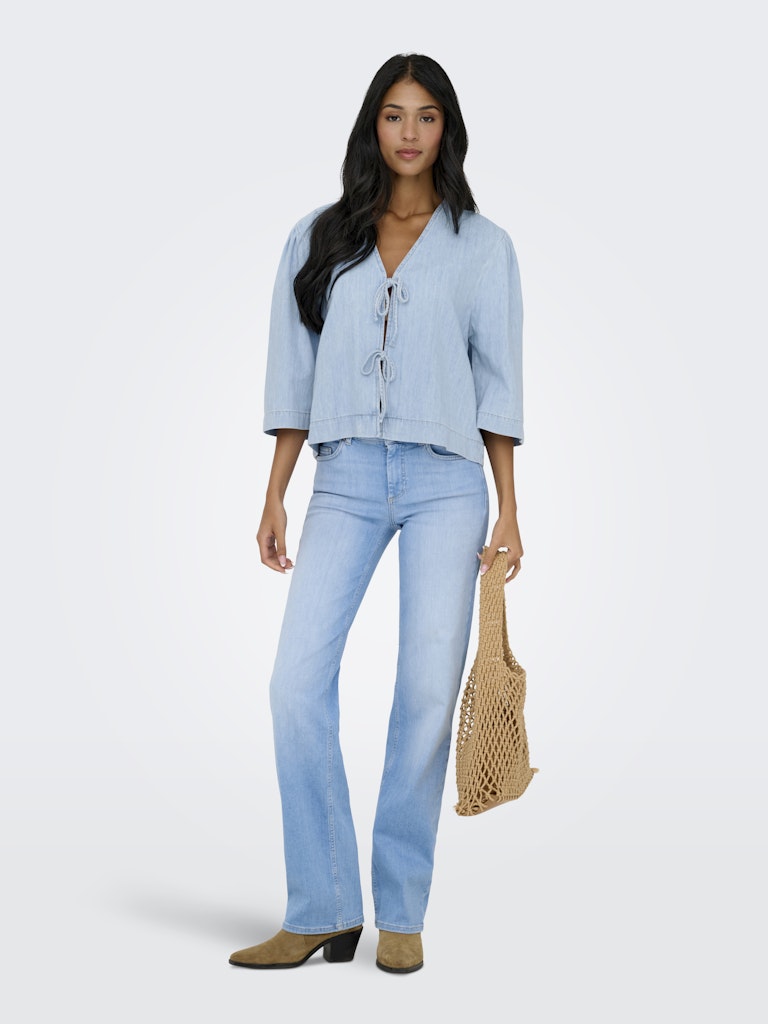 only Damen Blusen Light Blue Deni