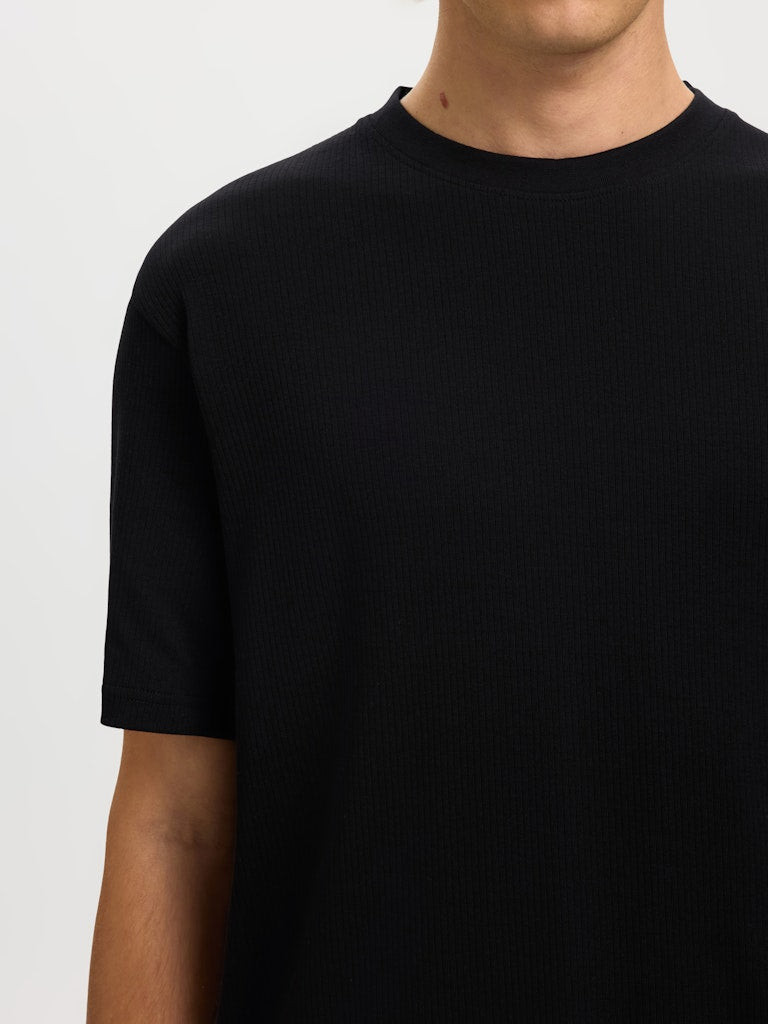 Selected homme Herren T-Shirts kurz Black