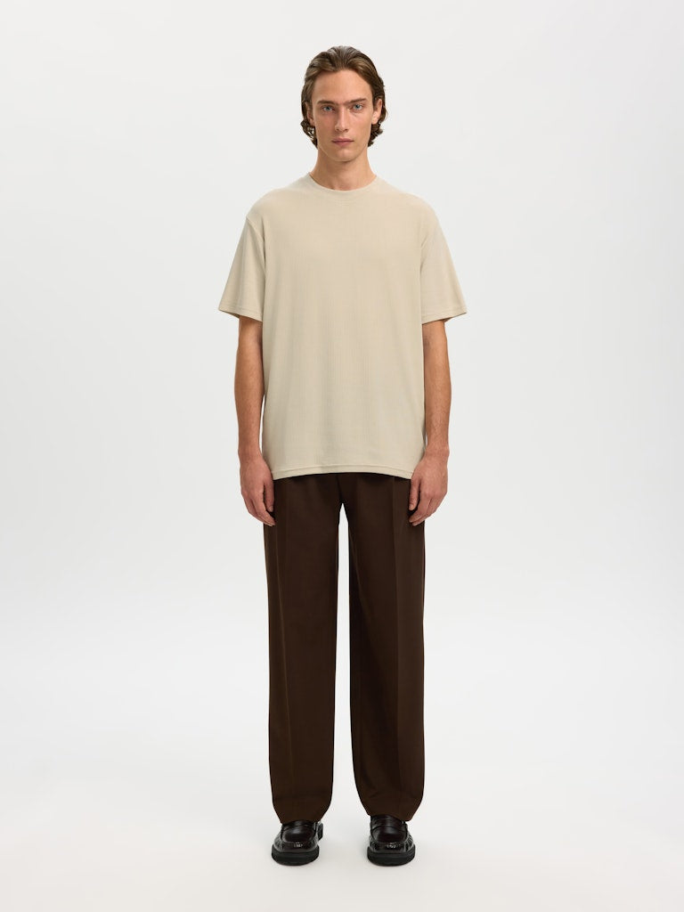 Selected homme Herren T-Shirts kurz  Oatmeal
