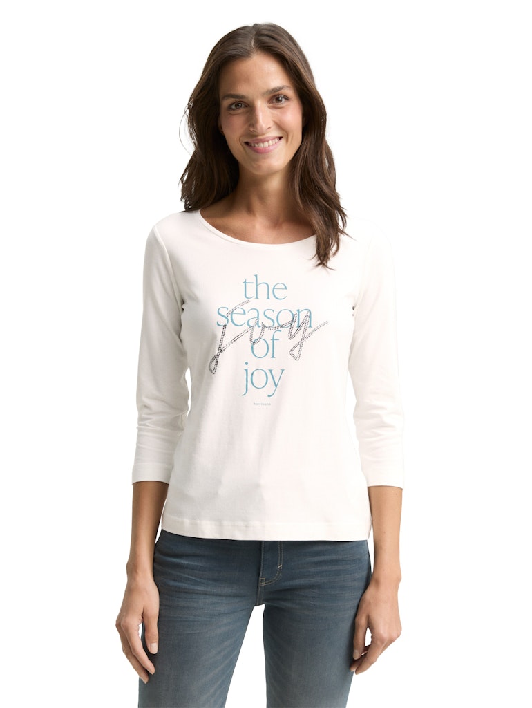 Tom Tailor Damen T-Shirts Soft Clear Whit