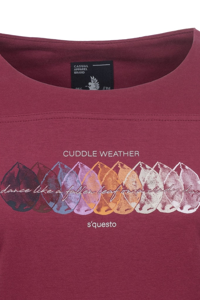 Soquesto Damen T-Shirts Dunkelbordeaux