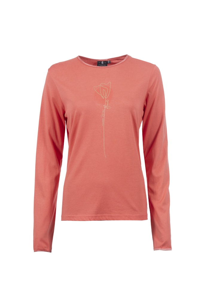 Soquesto Damen T-Shirts Rot Gemustert