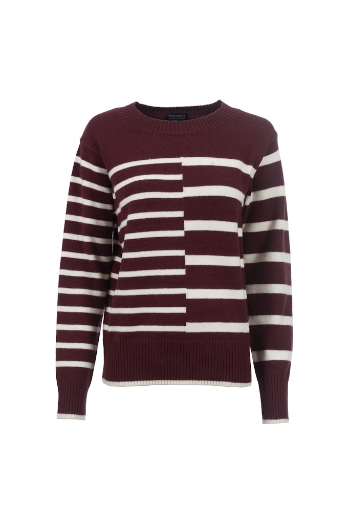 Soquesto Damen Pullover Weinrot