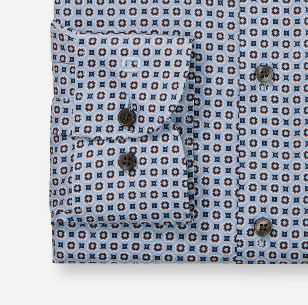 Olymp Herren Hemden lang  Rauchblau