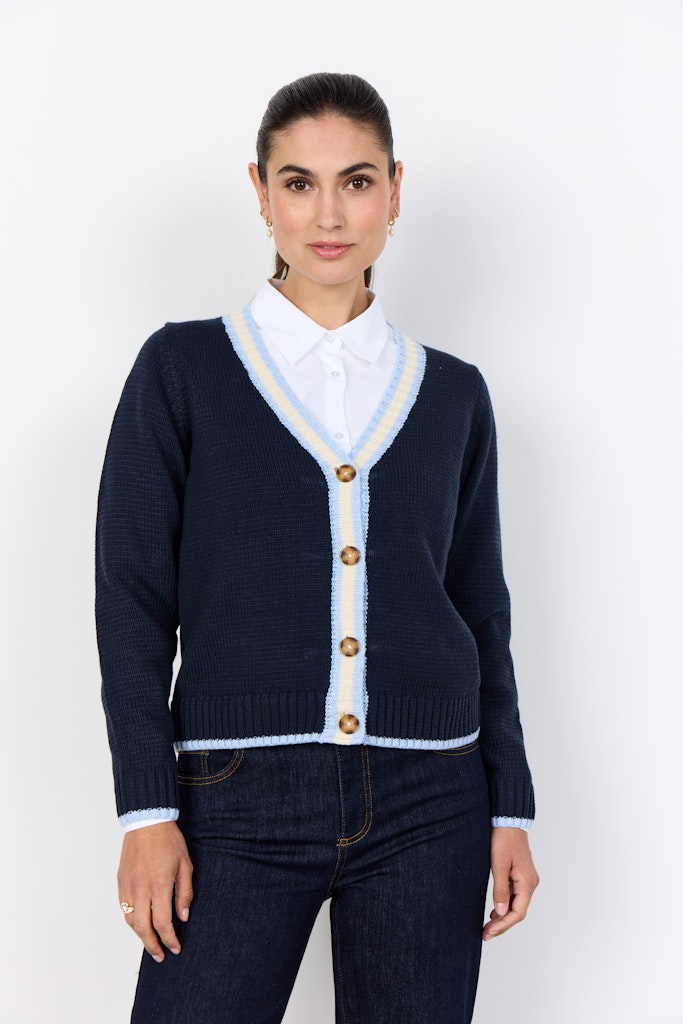 Soya Concept Damen Strickjacken Navy Combi