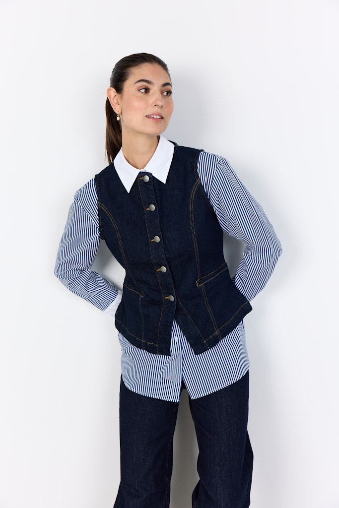 Soya Concept Damen Indoorwesten Raw Blue Denim