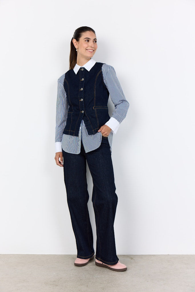 Soya Concept Damen Indoorwesten Raw Blue Denim