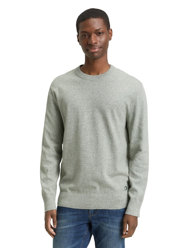 Tom Tailor denim Herren Pullover Olive White Mou
