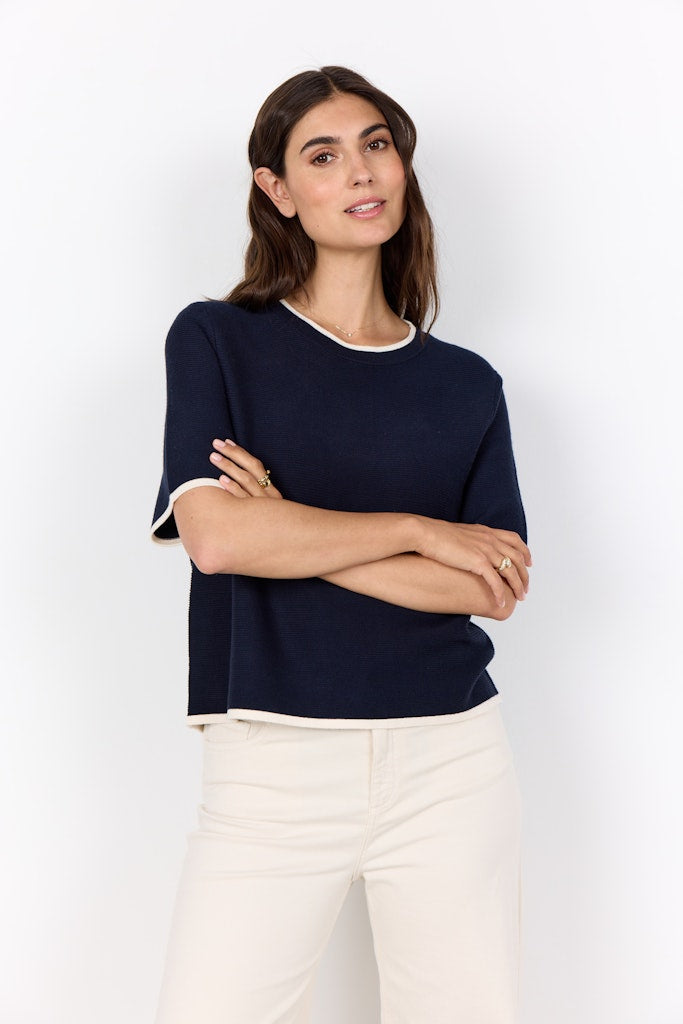 Soya Concept Damen Pullover Navy Combi