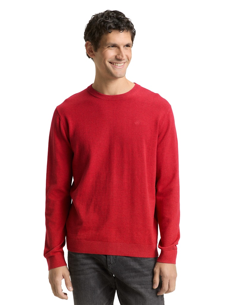 Tom Tailor Herren Pullover Salsa Red Non-S