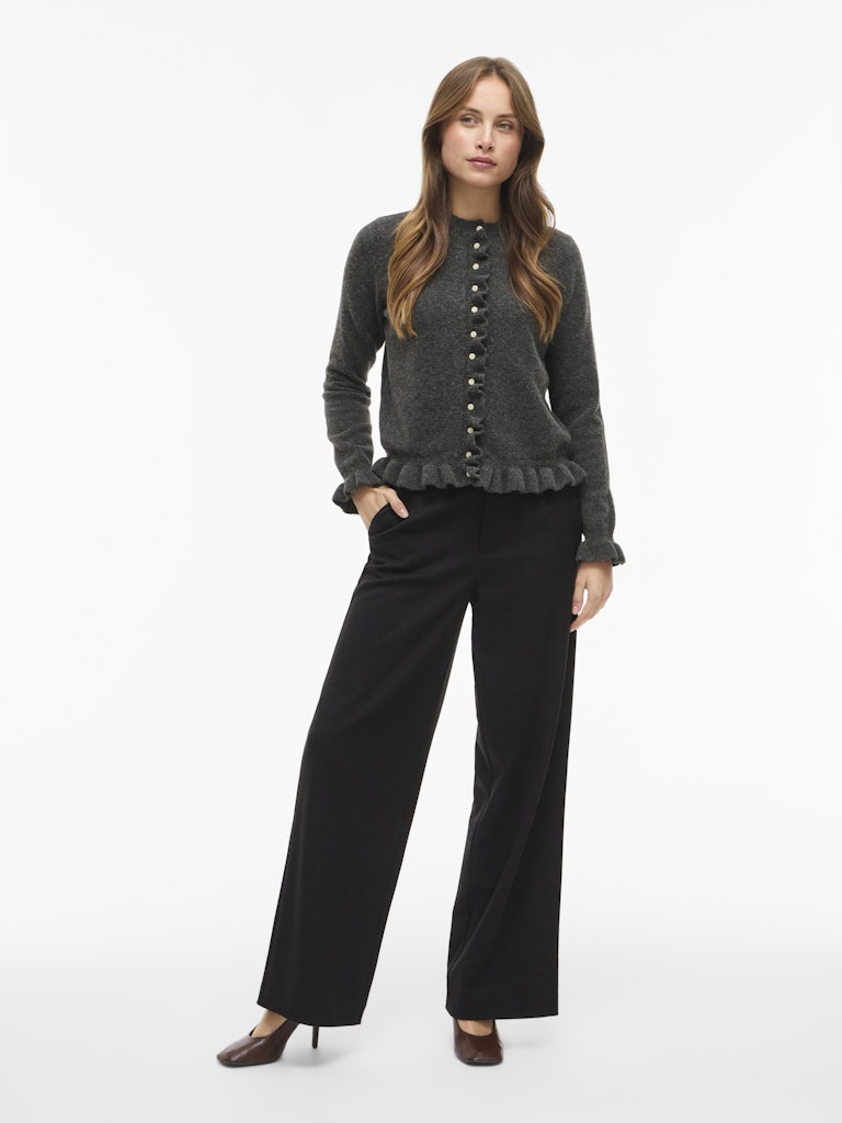 Vila Damen Strickjacken Medium Grey Mel